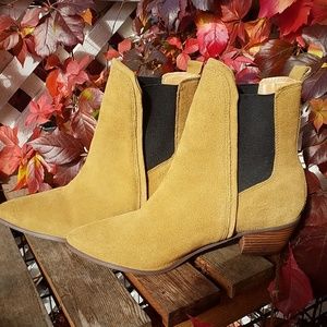Tan suede ankle boots